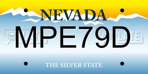 MPE79D Nevada License Plate