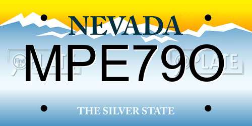 MPE79O Nevada License Plate