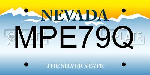 MPE79Q Nevada License Plate