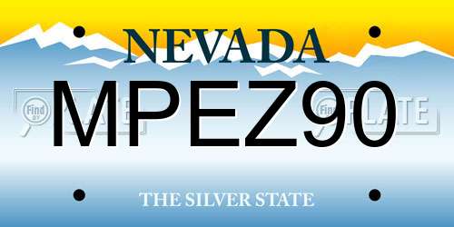 MPEZ90 Nevada License Plate