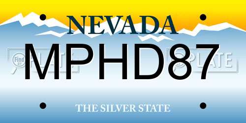 MPHD87 Nevada License Plate