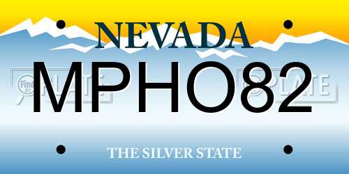MPHO82 Nevada License Plate