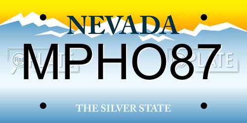 MPHO87 Nevada License Plate