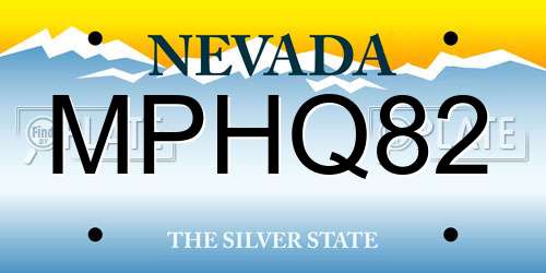 MPHQ82 Nevada License Plate