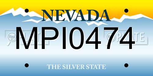 MPI0474 Nevada License Plate