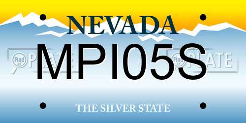 MPI05S Nevada License Plate