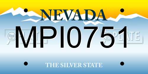 MPI0751 Nevada License Plate