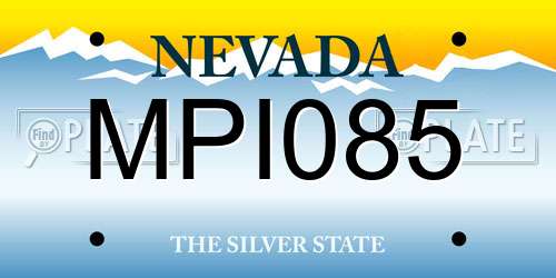 MPI085 Nevada License Plate