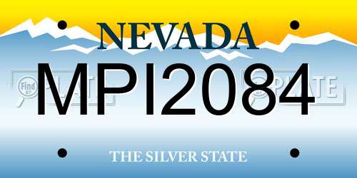 MPI2084 Nevada License Plate