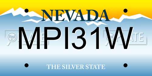 MPI31W Nevada License Plate