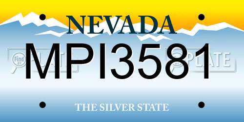 MPI3581 Nevada License Plate