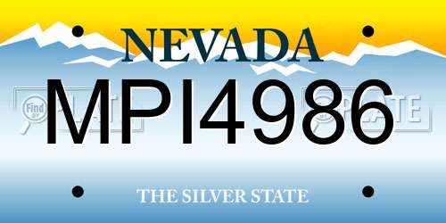 MPI4986 Nevada License Plate