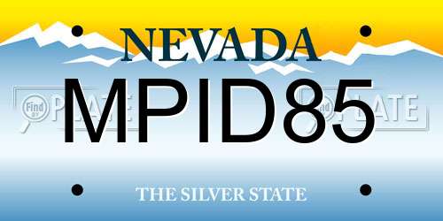 MPID85 Nevada License Plate