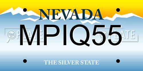 MPIQ55 Nevada License Plate