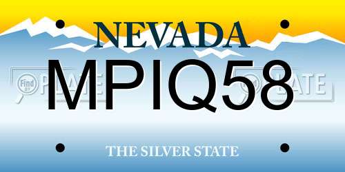 MPIQ58 Nevada License Plate