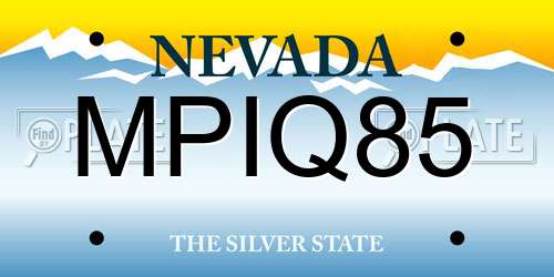 MPIQ85 Nevada License Plate