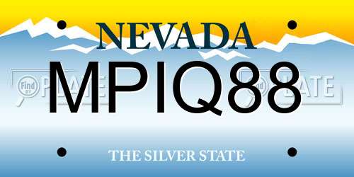 MPIQ88 Nevada License Plate