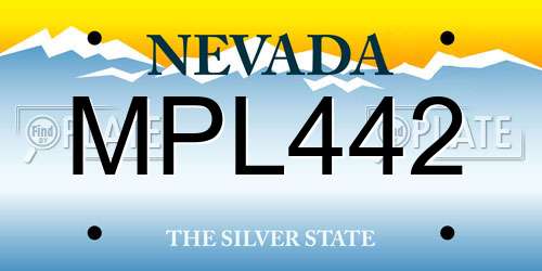 MPL442 Nevada License Plate