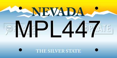 MPL447 Nevada License Plate