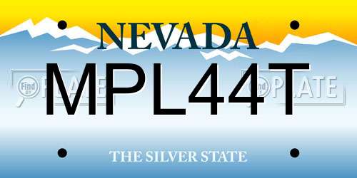 MPL44T Nevada License Plate