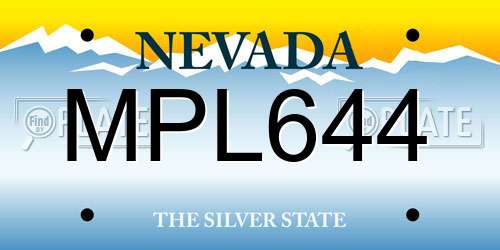 MPL644 Nevada License Plate