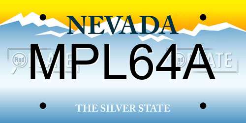 MPL64A Nevada License Plate