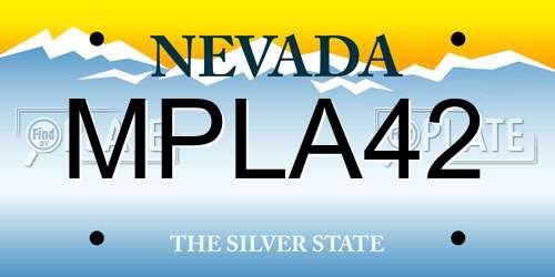 MPLA42 Nevada License Plate