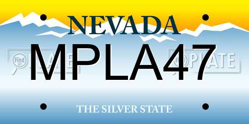 MPLA47 Nevada License Plate