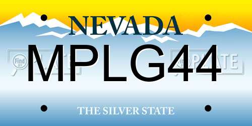 MPLG44 Nevada License Plate