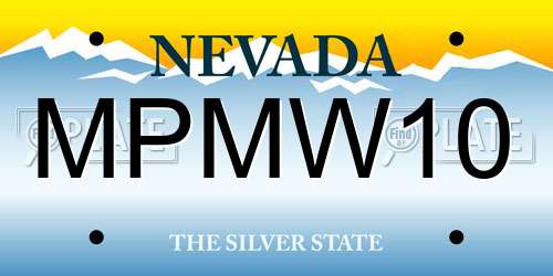 MPMW10 Nevada License Plate