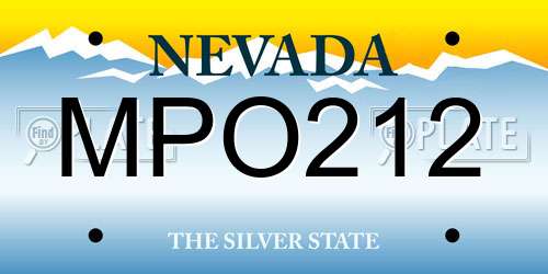 MPO212 Nevada License Plate