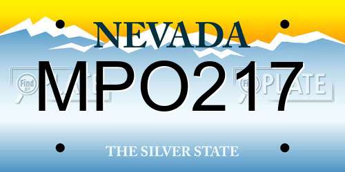 MPO217 Nevada License Plate