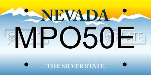 MPO50E Nevada License Plate