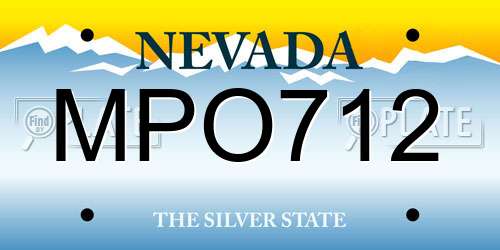 MPO712 Nevada License Plate