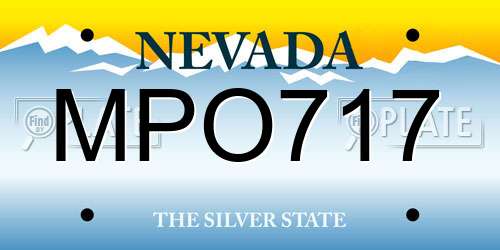 MPO717 Nevada License Plate