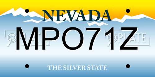 MPO71Z Nevada License Plate