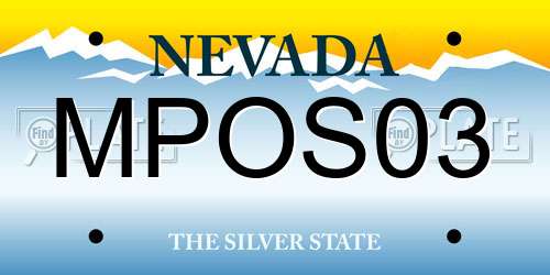 MPOS03 Nevada License Plate