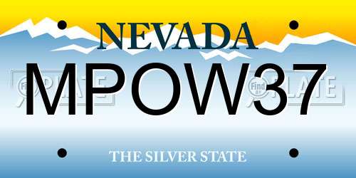 MPOW37 Nevada License Plate
