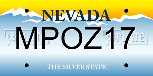 MPOZ17 Nevada License Plate