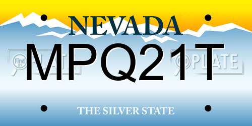 MPQ21T Nevada License Plate