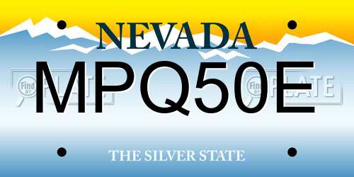 MPQ50E Nevada License Plate