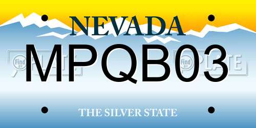 MPQB03 Nevada License Plate