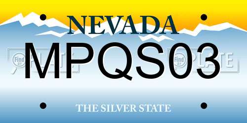 MPQS03 Nevada License Plate