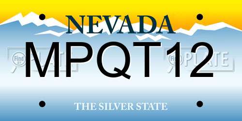 MPQT12 Nevada License Plate