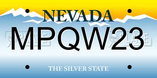 MPQW23 Nevada License Plate