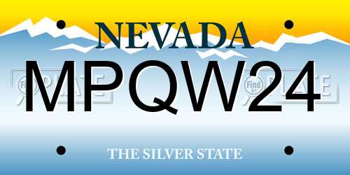 MPQW24 Nevada License Plate
