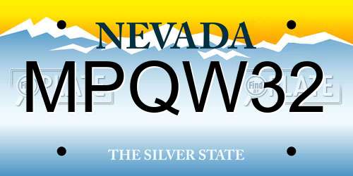 MPQW32 Nevada License Plate