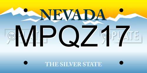 MPQZ17 Nevada License Plate