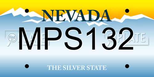 MPS132 Nevada License Plate