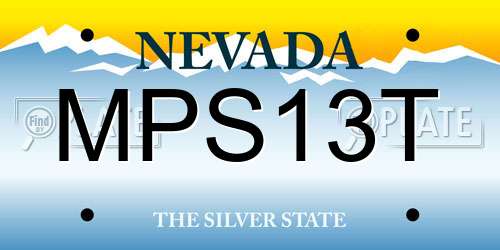 MPS13T Nevada License Plate